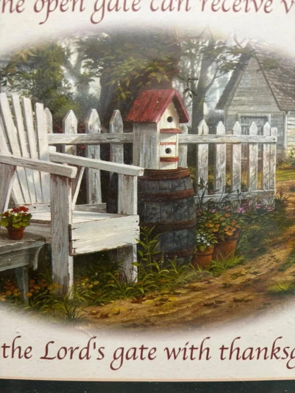 Scripture Wall Decor Only The Open Gate ... Psalm 100:4 Wall Art In Oak Frame 13 - Picture 4 of 5